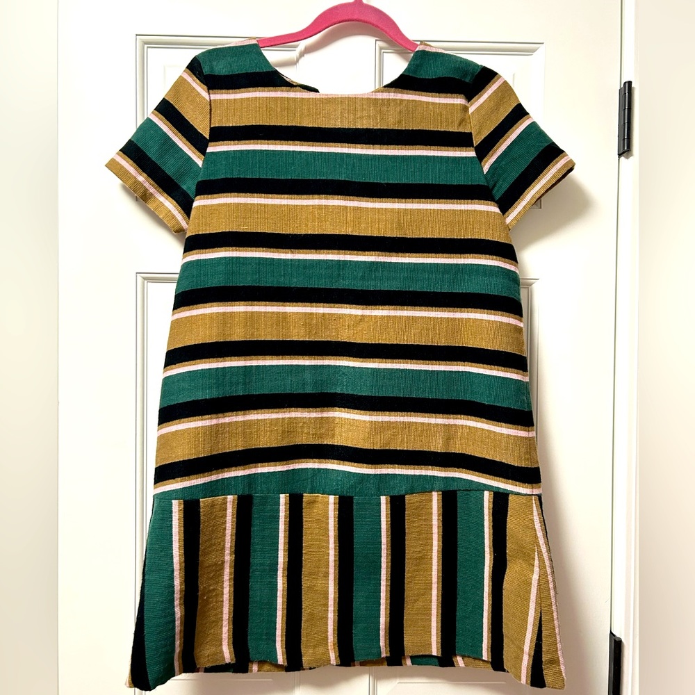 J.O.A. Striped shift dress from Anthropologie. Size medium. Green, pink, beige
